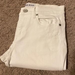 Express White Mia Mid Rise Ankle Legging Jeans